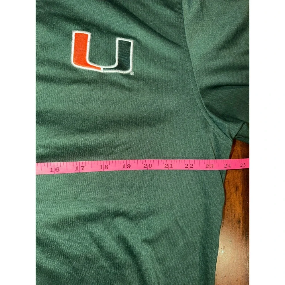 Vintage Nike Men's Miami Hurricanes Green‎ and Orange Pullover Size XL